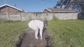 Prim and Proper in All White in Mud