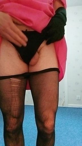 Blonde Sissy Gorgeous Cum in Pink