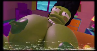 Witch MILF puts a spell on her fat husband and fucks him on Halloween - Simpsons