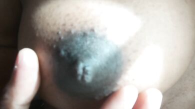 Big Hard Nipple Twist Brown Girl Solo - Sunshine Big Tit Close Up!