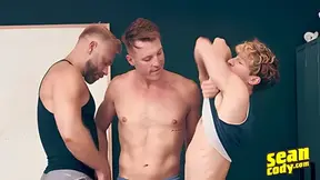 Curly-haired Stud Takes A Double Filling With Sean Cody