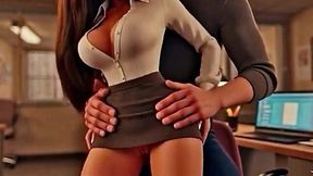 Buxom Secretary fucked by boss in the office - AI generated
