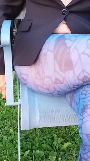 Sexy Mature Woman in Sheer Leggings.