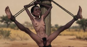 African Savanna Bondage - Scared Horny Ebony with Tight Wet Pussy