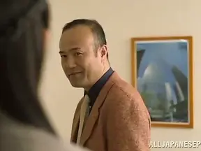 Older Japanese Boss Fingers Hot Secretary for Steamy Secret Office Sex