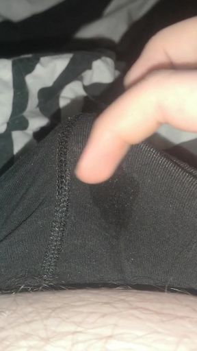 Edging my cock with my underwear   Clip 1