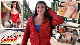 GERMAN SCOUT - Skinny Tall Teen Lana Lenani with long legs and Hair at Casting Fuck