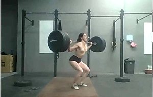 Brunette in crossfit box