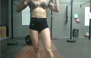 Brunette in crossfit box