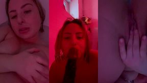 session fellation sur gode black dans ma baignoire et masturbation