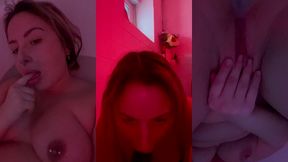 session fellation sur gode black dans ma baignoire et masturbation
