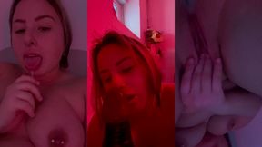 session fellation sur gode black dans ma baignoire et masturbation