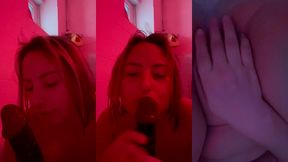 session fellation sur gode black dans ma baignoire et masturbation