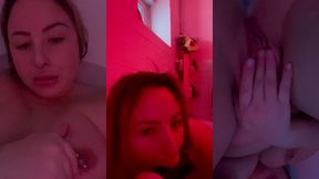 session fellation sur gode black dans ma baignoire et masturbation