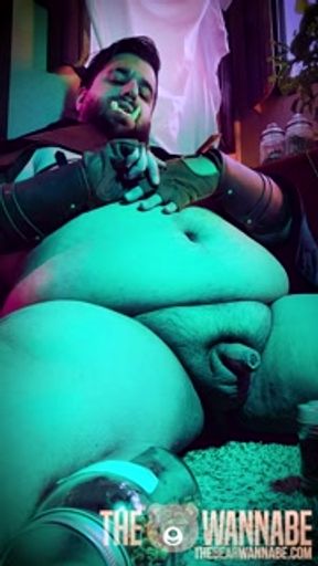 Sneaking Orc discovers alchemy supplies, plays with thick belly &amp; cock