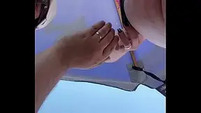 Naughty Latina babe shakes big ass on the beach