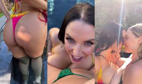 ANGELA WHITE - Mia Malkova Lesbian Fucking in the Pool