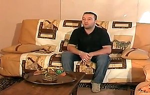 French girl in a gangbang with old men