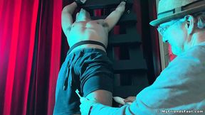 MyFriendsFeet: Bound Luca R laughs hard while being tickled by a horny daddy