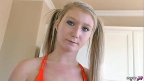 Petite Pigtails Step-Sister seduce to Hard Fuck and let him Cum Twice after caught her watching porn