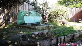 Long Haired Redhead with Nipple Piercing Gets Her Oozing Hairy Pussy Fisted by Hot Brunette Babe