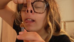 Giantess Stepsister Face Fetish She Makes Grimaces Ahegao Faces and Silly Expressions for Her Tiny Stepbrother While He
