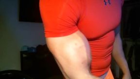 Muscled Scotty P Flexs in Red Top