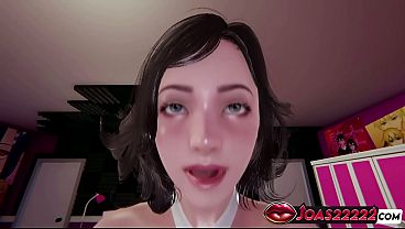 Femdom E-Girl Chikako 3D Animation - Pussyjob Teasing for Big Dick, Intense Stockade POV Sex with Moans, Footjob Fetish in Pantyhose and Cumshot