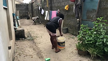 'Widows' Frenzy: Giant Peeners Pound House Servant During Yard Clean-Up While Neighbors Were Out.'