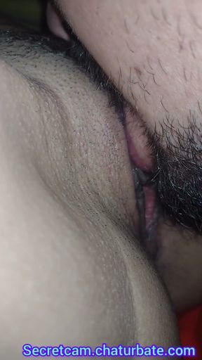 Bathroom blowjob and pussy lick close up   Clip 1