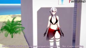 arlecchino bikini sex on the beach - red pov - genshin impact - watch full & fullpov versions on sheer & ptrn: fantasyking3
