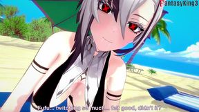 arlecchino bikini sex on the beach - red pov - genshin impact - watch full & fullpov versions on sheer & ptrn: fantasyking3