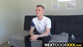 Young Kyle Brant touching himself and jerking off his thick dick