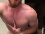Hands free ginger cum (stroke with quads)