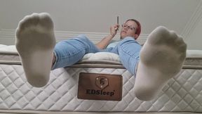 AFTER WORK DIRTY SOCK HUMILIATION – SWEATY WORN SOCKS, FOOT WORSHIP & RELAXING SMOKING