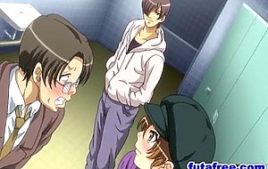 Hentai girl with vibrator fucks in toilet