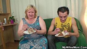 Huge boobs milf inlaw sucks and rides young dick