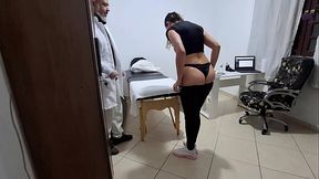 A MILF gets fingered by the proctologist during an anal exam.