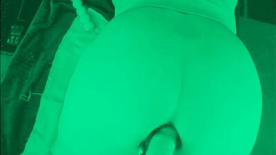 midnight fuck - riding my dildo at night in dark room