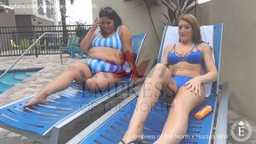 Poolside Piggy - Weight Gain Tease & Body Contrast Featuring Nadya BBW