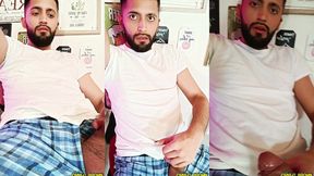 jerking my big uncut latino cock with lube before bed i was so damn horny ?