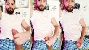 jerking my big uncut latino cock with lube before bed i was so damn horny ?