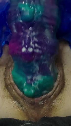 PAWG Riding Hude Dildo &amp; Hands Orgasm   Clip 1
