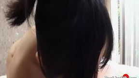 Slender MILF Sumire throats jizz in Japanese uncensored JAV
