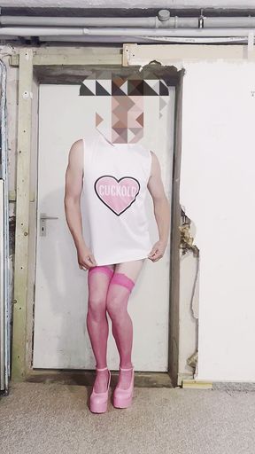 Cuckold Husband in Pink Stockings