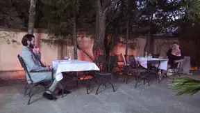 Chubby with Big Tits Seduces Him to Fuck Outside