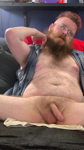 A quick jack, busting some cum
