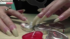 nails scratching and piercing metal