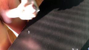 Own Cum Licking of the Table - Teen Fat Cock Cumshot