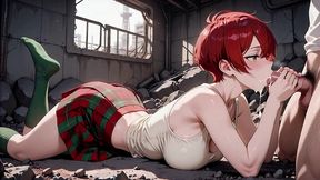 redhead anime waifu completely breaks in abandoned factory – begs for mouth-full creampie explosion